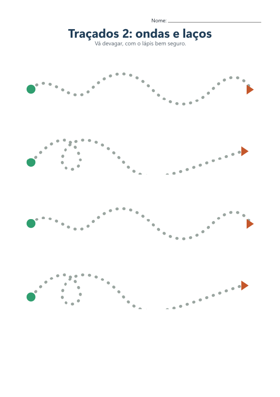 Página de traçados com ondas e laços